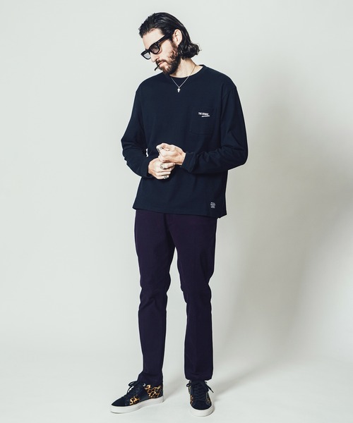 CRIMIE（クライミー）の「CR LOGO POCKET LONG SLEEVE T SHIRT / CRロゴ ポケット 長袖 Tシャツ（Tシャツ/カットソー・メンズ・ブラック/ホワイト・L/XXL/M/XL/S）」の7枚目の写真