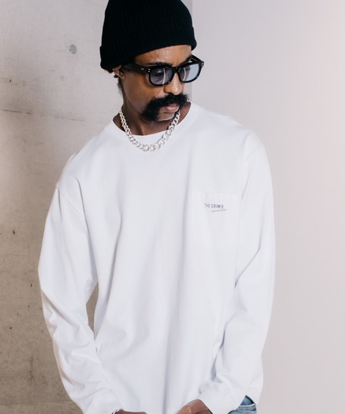 CRIMIE（クライミー）の「CR LOGO POCKET LONG SLEEVE T SHIRT / CRロゴ ポケット 長袖 Tシャツ（Tシャツ/カットソー・メンズ・ブラック/ホワイト・L/XXL/M/XL/S）」の19枚目の写真