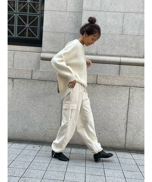 ulu（ウル）の「Round neck knit pullover（ニット/セーター・レディース・ブラック/アイボリー・FREE）」の18枚目の写真