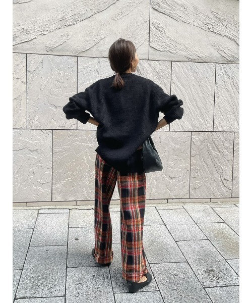 ulu（ウル）の「Round neck knit pullover（ニット/セーター・レディース・ブラック/アイボリー・FREE）」の21枚目の写真