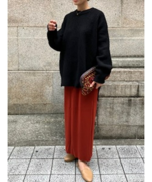 ulu（ウル）の「Round neck knit pullover（ニット/セーター・レディース・ブラック/アイボリー・FREE）」の15枚目の写真