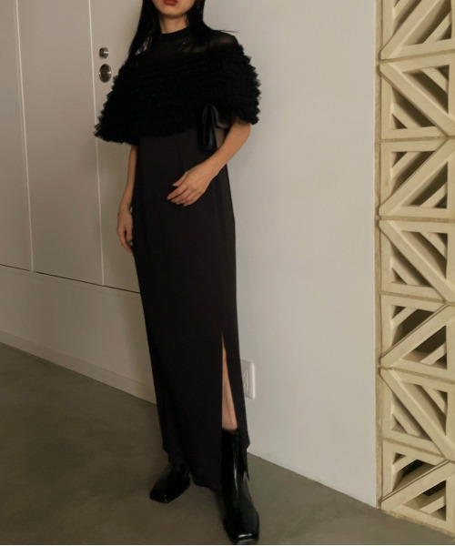 スーツ・フォーマル・ドレス 2WAY VOLUME FRILL BOLERO SET DRESS my closet / 2WAY VOLUME FRILL BOLERO SET DRESS khaS