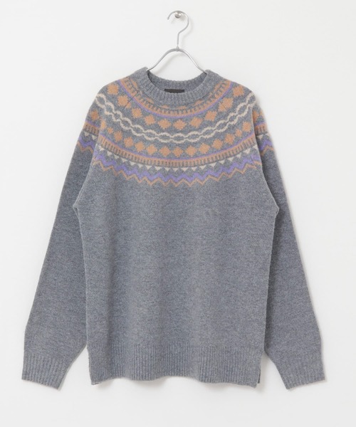 EKAL（エカル）の「ノルディックニットプルオーバー（ニット/セーター・メンズ・グレー/ベージュ・MEDIUM/LARGE）」の18枚目の写真