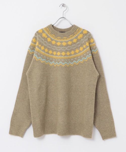 EKAL（エカル）の「ノルディックニットプルオーバー（ニット/セーター・メンズ・グレー/ベージュ・MEDIUM/LARGE）」の19枚目の写真