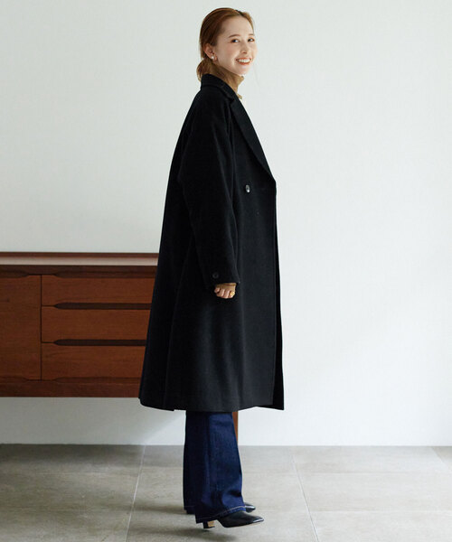 ダブルブレストカラーコート