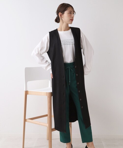 DRESKIP（ドレスキップ）の「◆ジレにもなるジャンスカ（スカート・レディース・キャメル/ダークブラウン/ブラック・02/03）」の2枚目の写真