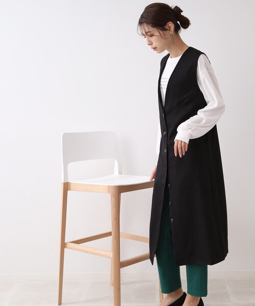 DRESKIP（ドレスキップ）の「◆ジレにもなるジャンスカ（スカート・レディース・キャメル/ダークブラウン/ブラック・02/03）」の12枚目の写真