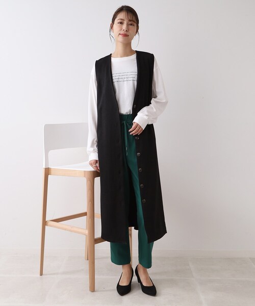 DRESKIP（ドレスキップ）の「◆ジレにもなるジャンスカ（スカート・レディース・キャメル/ダークブラウン/ブラック・02/03）」の16枚目の写真