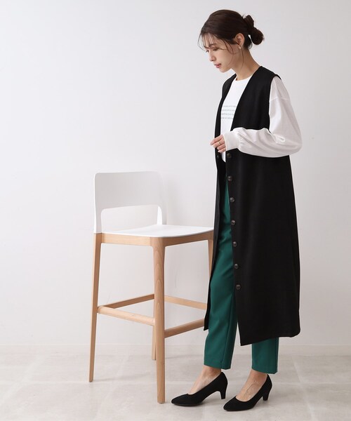 DRESKIP（ドレスキップ）の「◆ジレにもなるジャンスカ（スカート・レディース・キャメル/ダークブラウン/ブラック・02/03）」の5枚目の写真