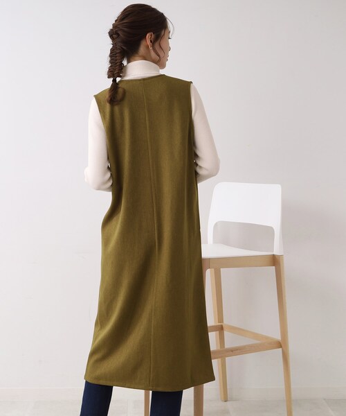 DRESKIP（ドレスキップ）の「◆ジレにもなるジャンスカ（スカート・レディース・キャメル/ダークブラウン/ブラック・02/03）」の14枚目の写真