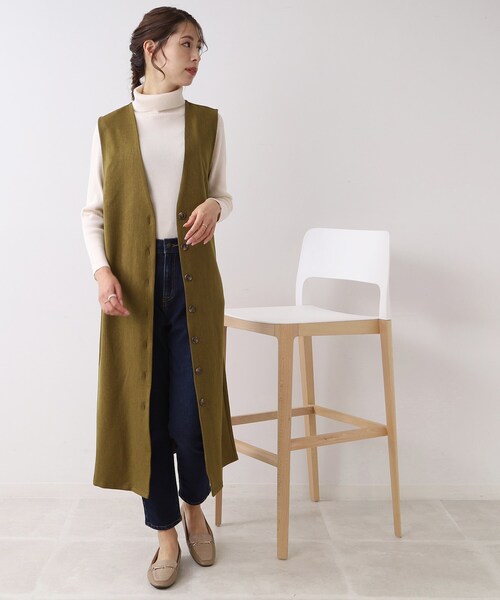 DRESKIP（ドレスキップ）の「◆ジレにもなるジャンスカ（スカート・レディース・キャメル/ダークブラウン/ブラック・02/03）」の11枚目の写真