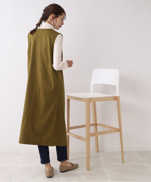 DRESKIP（ドレスキップ）の「◆ジレにもなるジャンスカ（スカート・レディース・キャメル/ダークブラウン/ブラック・02/03）」の18枚目の写真