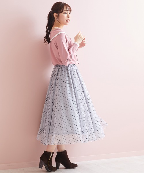 marun(マルン)の「<大きいサイズ> ボータイオフショルダーニットトップス marun(ニット/セーター・レディース・ピンク/ブラック・L/LL/4L/5L/3L)」の19枚目の写真