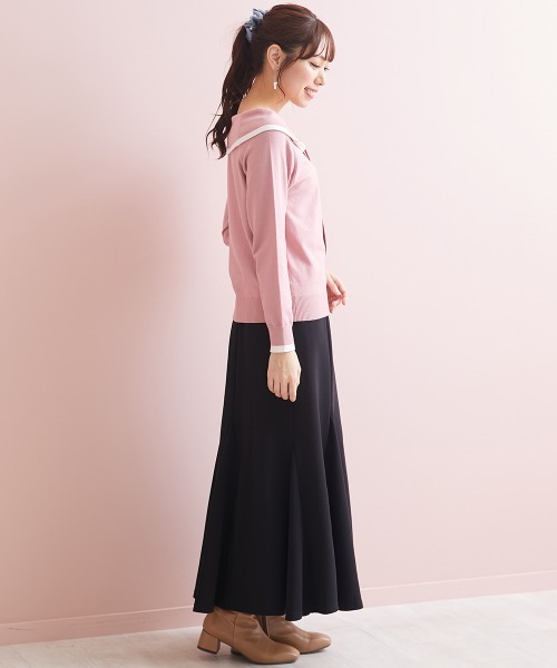 marun(マルン)の「<大きいサイズ> ボータイオフショルダーニットトップス marun(ニット/セーター・レディース・ピンク/ブラック・L/LL/4L/5L/3L)」の16枚目の写真