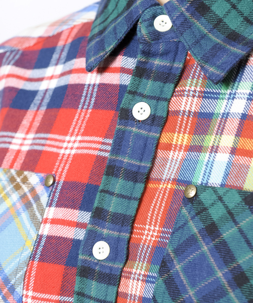 X-girl（エックスガール）の「FLANNEL PLAID L/S SHIRT（シャツ/ブラウス・レディース・ブラック/レッド/A/B・1/2）」の8枚目の写真