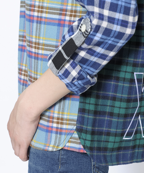 X-girl（エックスガール）の「FLANNEL PLAID L/S SHIRT（シャツ/ブラウス・レディース・ブラック/レッド/A/B・1/2）」の9枚目の写真