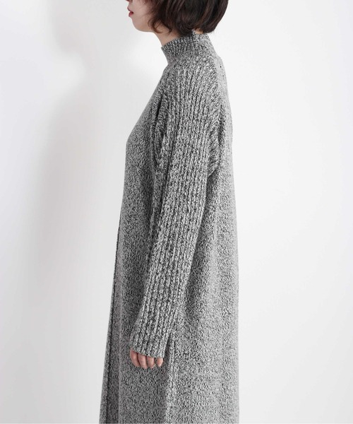 cepo（セポ）の「メランジ ハイネックニットワンピース（ワンピース・レディース・ブラック/グリーン/オフホワイト・M）」の5枚目の写真