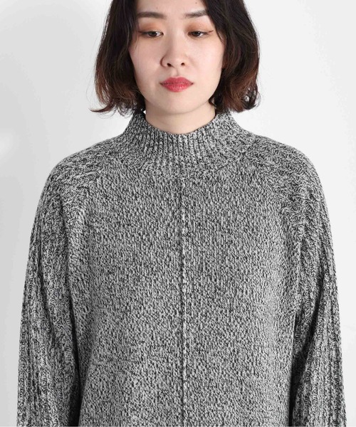 cepo（セポ）の「メランジ ハイネックニットワンピース（ワンピース・レディース・ブラック/グリーン/オフホワイト・M）」の4枚目の写真