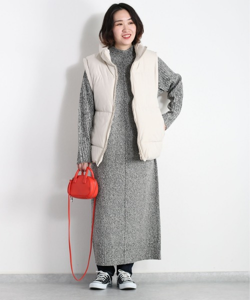 cepo（セポ）の「メランジ ハイネックニットワンピース（ワンピース・レディース・ブラック/グリーン/オフホワイト・M）」の20枚目の写真