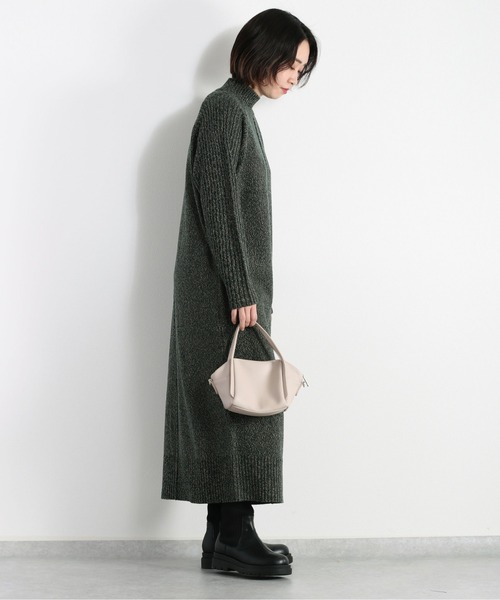 cepo（セポ）の「メランジ ハイネックニットワンピース（ワンピース・レディース・ブラック/グリーン/オフホワイト・M）」の14枚目の写真