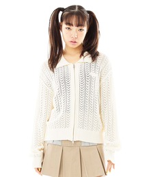 X-girl | CROCHET DOUBLE ZIP CARDIGAN(カーディガン/ボレロ)