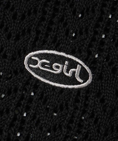 X-girl(エックスガール)の「CROCHET DOUBLE ZIP CARDIGAN(カーディガン/ボレロ・レディース・オフホワイト/ブラック/ライトグリーン・ONE SIZE)」の8枚目の写真
