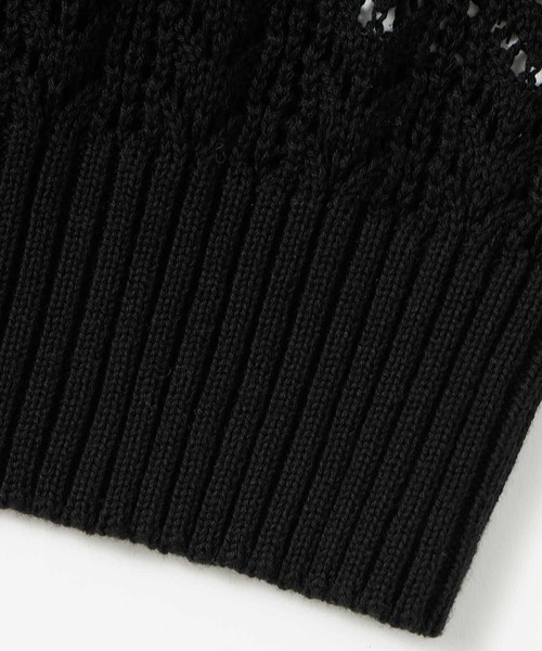 X-girl(エックスガール)の「CROCHET DOUBLE ZIP CARDIGAN(カーディガン/ボレロ・レディース・オフホワイト/ブラック/ライトグリーン・ONE SIZE)」の9枚目の写真