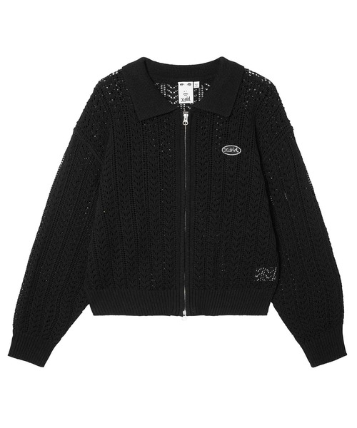 X-girl(エックスガール)の「CROCHET DOUBLE ZIP CARDIGAN(カーディガン/ボレロ・レディース・オフホワイト/ブラック/ライトグリーン・ONE SIZE)」の18枚目の写真