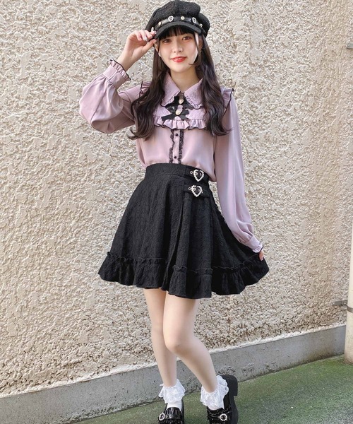 ROJITA(ロジータ)の「総レースハートバックルスカート(スカート・レディース・ブラック/ピンク・FREE)」の7枚目の写真