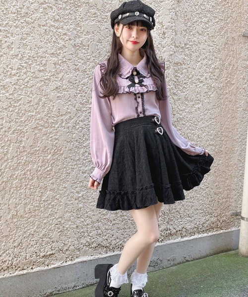 ROJITA(ロジータ)の「総レースハートバックルスカート(スカート・レディース・ブラック/ピンク・FREE)」の8枚目の写真