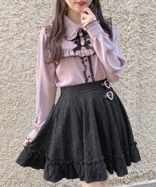 ROJITA(ロジータ)の「総レースハートバックルスカート(スカート・レディース・ブラック/ピンク・FREE)」の11枚目の写真