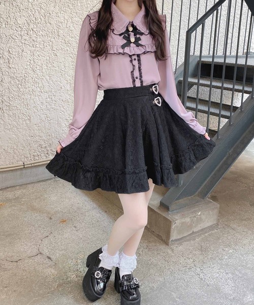 ROJITA(ロジータ)の「総レースハートバックルスカート(スカート・レディース・ブラック/ピンク・FREE)」の17枚目の写真