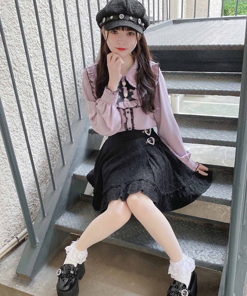 ROJITA(ロジータ)の「総レースハートバックルスカート(スカート・レディース・ブラック/ピンク・FREE)」の18枚目の写真