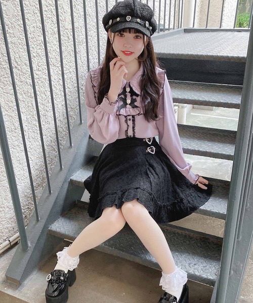 ROJITA(ロジータ)の「総レースハートバックルスカート(スカート・レディース・ブラック/ピンク・FREE)」の19枚目の写真
