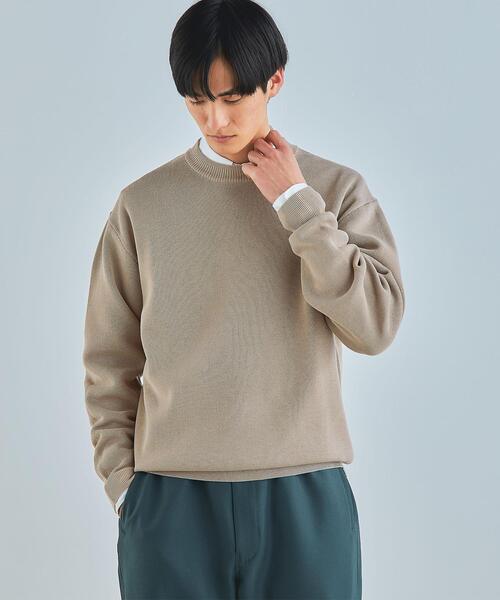 green label relaxing（グリーンレーベルリラクシング）の「クリアミラノリブ クルーネック ニット -ウォッシャブル-（ニット/セーター・メンズ・ケリー/ベージュ/ライム/ネイビー・S/M/L/XL）」の2枚目の写真