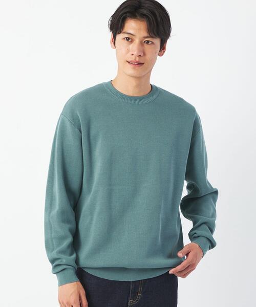 green label relaxing（グリーンレーベルリラクシング）の「クリアミラノリブ クルーネック ニット -ウォッシャブル-（ニット/セーター・メンズ・ケリー/ベージュ/ライム/ネイビー・S/M/L/XL）」の4枚目の写真