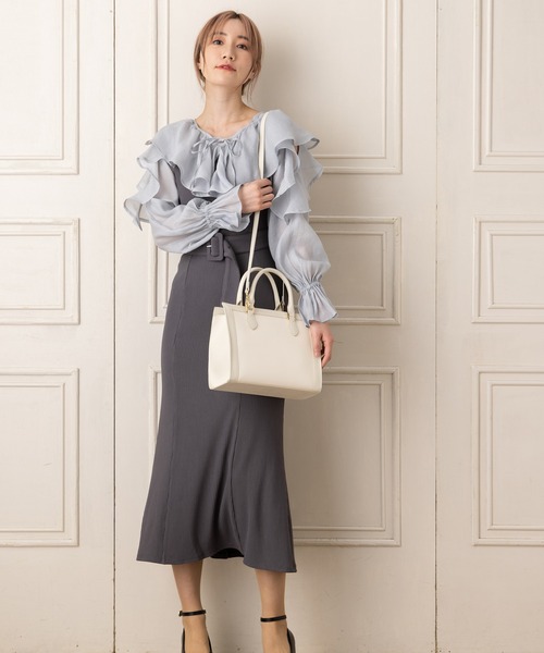 dazzlin(ダズリン)の「dazzlin/ダズリン シュリンク/スムース フラワー柄プリント2wayスクエアハンドバッグ(ハンドバッグ・レディース・アイボリー/ブラック/ベージュ系その他/ブルー系その他/ピンク系その他・FREE)」の10枚目の写真