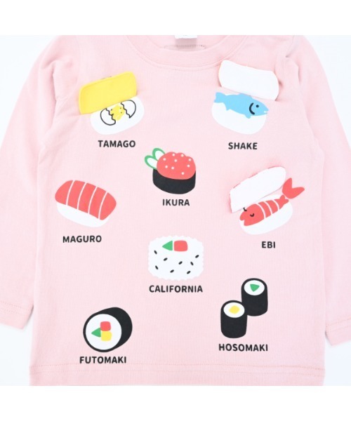 CHEEK ROOM（チークルーム）の「チークルーム お寿司ロングTシャツ（Tシャツ/カットソー・キッズ・ピンク/サンドベージュ/サックスブルー・130cm/80ｃｍ/100cm/110cm/120cm/90cm）」の8枚目の写真
