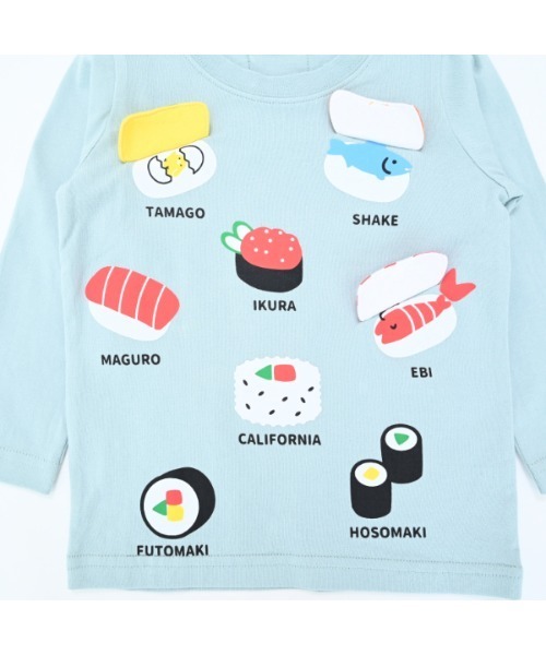 CHEEK ROOM（チークルーム）の「チークルーム お寿司ロングTシャツ（Tシャツ/カットソー・キッズ・ピンク/サンドベージュ/サックスブルー・130cm/80ｃｍ/100cm/110cm/120cm/90cm）」の7枚目の写真