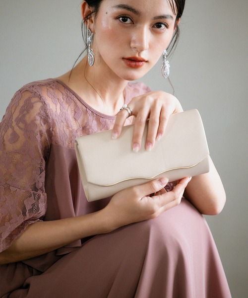DRESS PLUS(ドレスプラス)の「パーティーバッグ 2WAY チェーン付き 結婚式(クラッチバッグ・レディース・ブルーグレー/ラベンダー/アッシュグレー/ライトベージュ・フリー)」の20枚目の写真