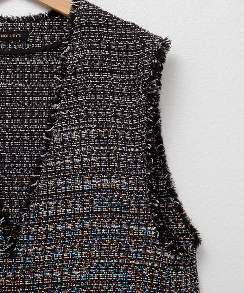 美品▲NOLLEY’S//ネップツイードフリンジジレ▲ベスト NOLLEY'S（ノーリーズ）の「◇【WEB限定】《手洗い可能》ネップ
