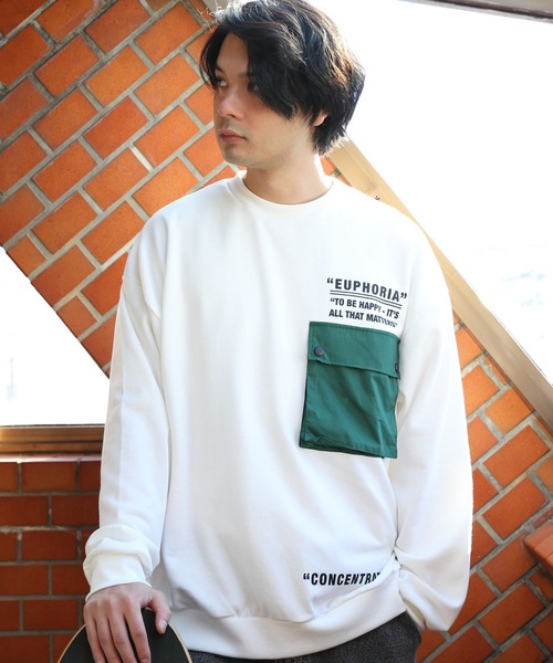 セール】胸ポケット付きトレーナー（スウェット）｜8(eight)（エイト