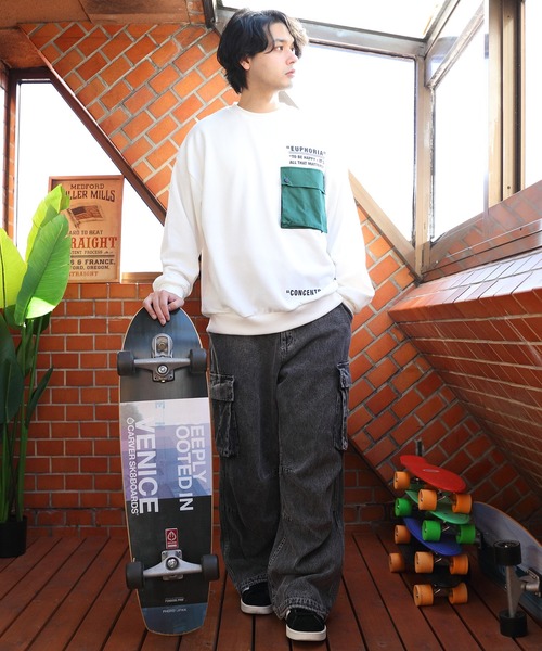 セール】胸ポケット付きトレーナー（スウェット）｜8(eight)（エイト