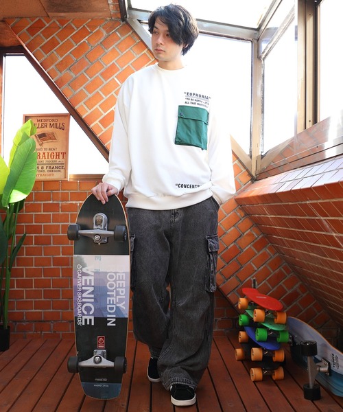 セール】胸ポケット付きトレーナー（スウェット）｜8(eight)（エイト