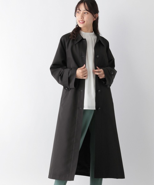 GLOBAL WORK（グローバルワーク）の「軽やかステンカラーコート/MATINEE LINE/173686（ステンカラーコート・レディース・ブラック/ベージュ・FREE）」の2枚目の写真