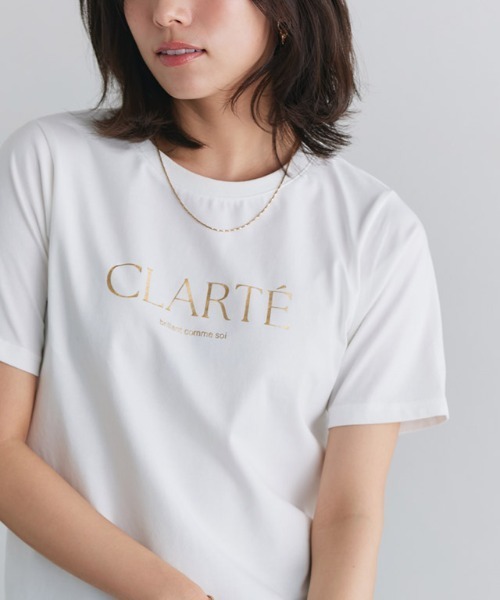 Pierrot（ピエロ）の「【接触冷感・イージーケア】選べるロゴTシャツ（Tシャツ/カットソー・レディース・グレー系その他2/ホワイト系その他/ホワイト系その他2/グレー系その他/ホワイト系その他3/ブルー系その他/ブルー系その他2/ホワイト系4/ホワイト系その他4/ホワイト×シルバー/チャコールグレー×ブラック/ホワイト×ブラック/ホワイト系その他5/ベージュ系その他/ブラック×グレー/ネイビー×ホワイト/ブラック系その他/ベージュ系その他2/グレー系その他3/ブルー系その他3/ホワイト系その他6/ホワイト×ゴールド/ホワイト系その他7/ホワイト系/グレー×ホワイト/ホワイト×グレー/ベージュ系その他3/オフホワイト/ホワイト×ネイビー/ネイビー・L/M）」の8枚目の写真