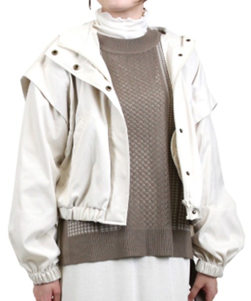 シャークスキンボリュームスリーブショート丈マウンテンパーカー（マウンテンパーカー）｜STYLEBLOCK（スタイルブロック）