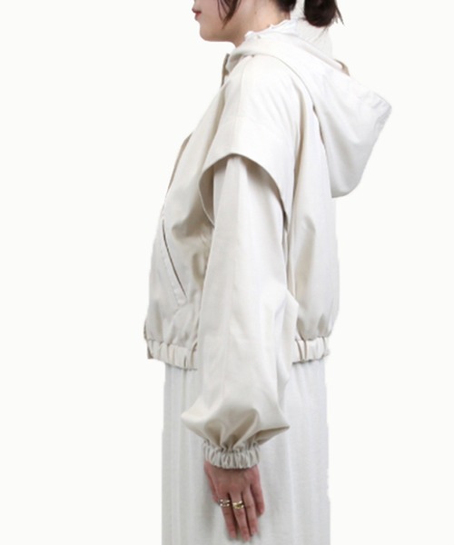 シャークスキンボリュームスリーブショート丈マウンテンパーカー（マウンテンパーカー）｜STYLEBLOCK（スタイルブロック）