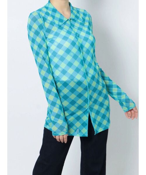 jouetie(ジュエティ)の「メッシュチェックカラートップス(シャツ/ブラウス・レディース・ブラック/レッド/ブルー・MEDIUM)」の11枚目の写真