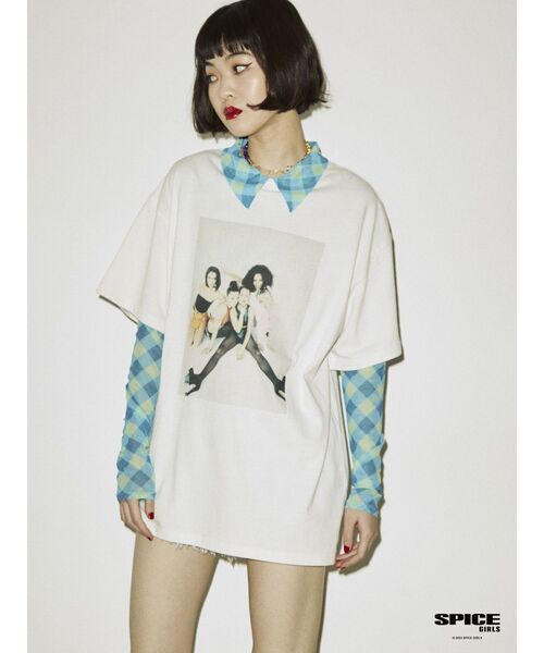 jouetie(ジュエティ)の「メッシュチェックカラートップス(シャツ/ブラウス・レディース・ブラック/レッド/ブルー・MEDIUM)」の1枚目の写真